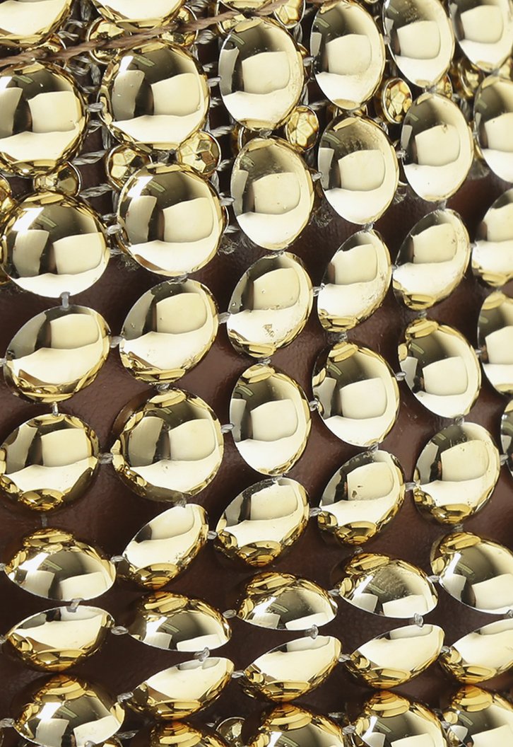 BOTA METALIZADA DOURADA CARAMELO SCHUTZ SALTO MALHA