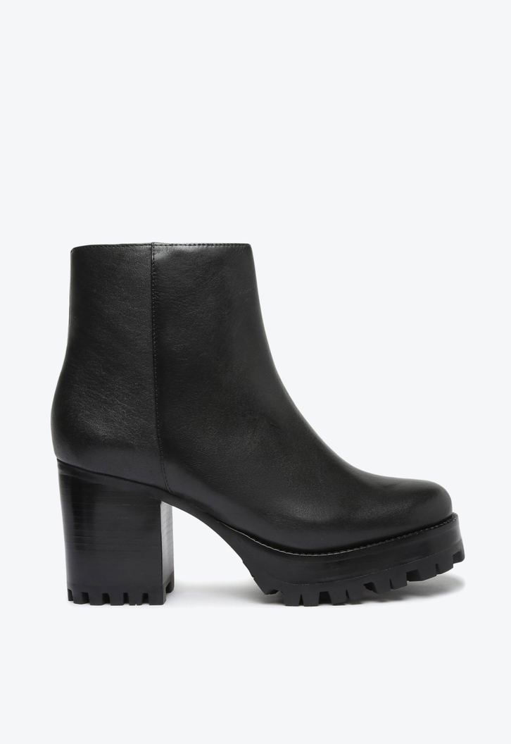 Bota Preta Schutz Grunge Salto Médio