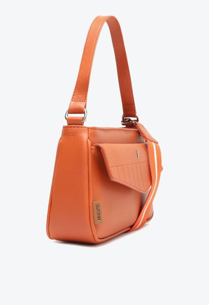 Bolsa Crossbody Laranja Anacapri Baguete Alça Gorgurão Média