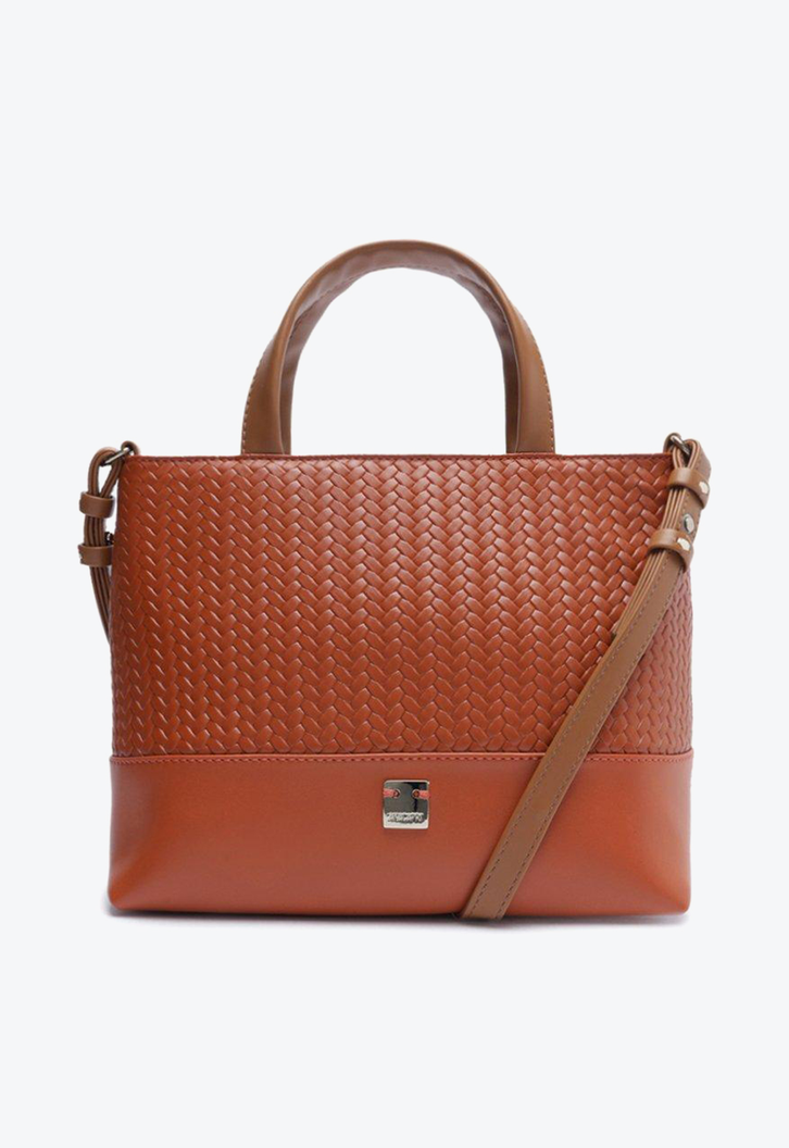 Bolsa Tote Laranja Anacapri Tressê Média
