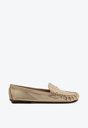 Mocassim Dourado Anacapri Clássicos Pesponto