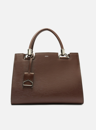 Bolsa Tote Marrom Couro Abraccio Grande