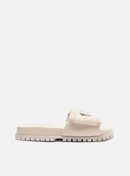Slide Puffer Nude Arezzo Couro Tratorado