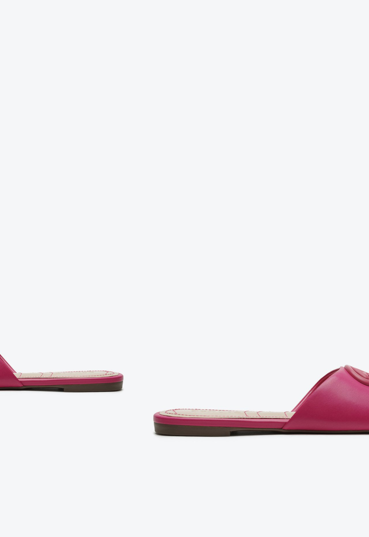 Sandália Mule Couro Rosa Pink