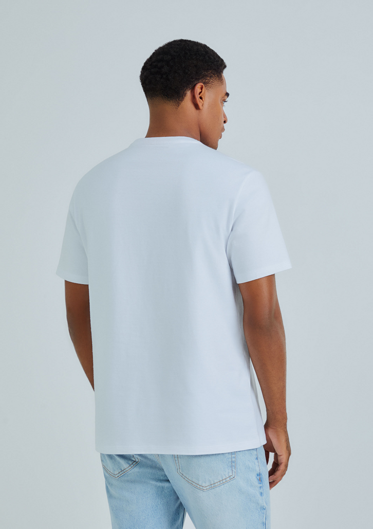 Camiseta Branco Hering Básica Comfort Super Cotton Com Bolso