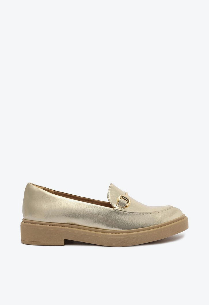 Mocassim Dourado Minimalista Bridão