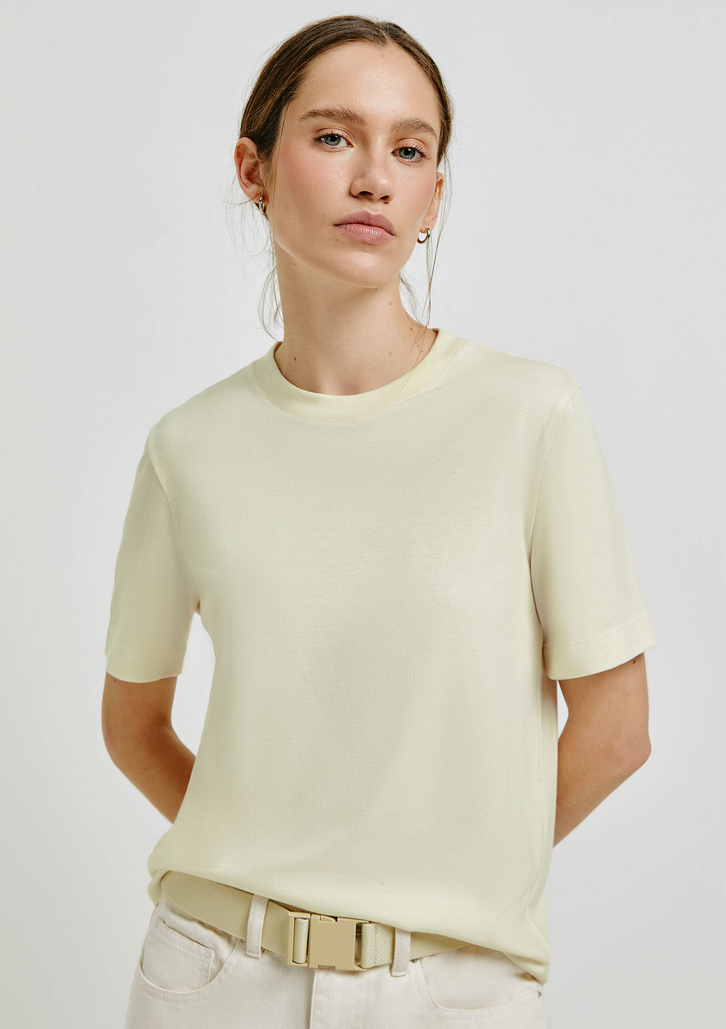 Blusa Amarelo Hering Feminina Manga Curta Super Cotton
