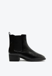 Bota Preta Anacapri Chelsea Cano Curto Bico Quadrado