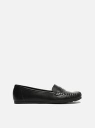 Mocassim Preto Arezzo Couro Detalhe Franzido