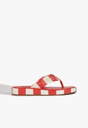 Chinelo Vermelho Schutz Couro Croco Listras