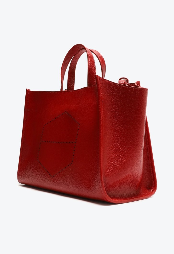 Bolsa Tote Vermelha Grande Logo Perfurado