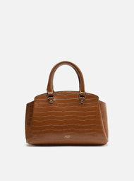 Bolsa Tote Marrom Croco Média Textura