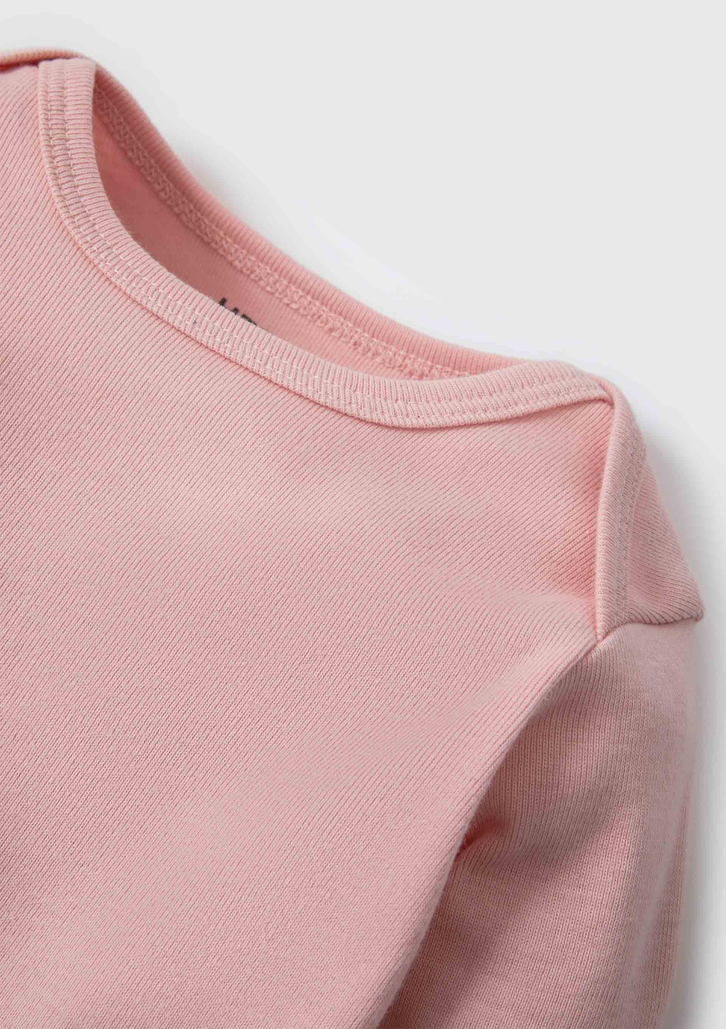 Body Bebê Rosa Hering Manga Longa Em Ribana