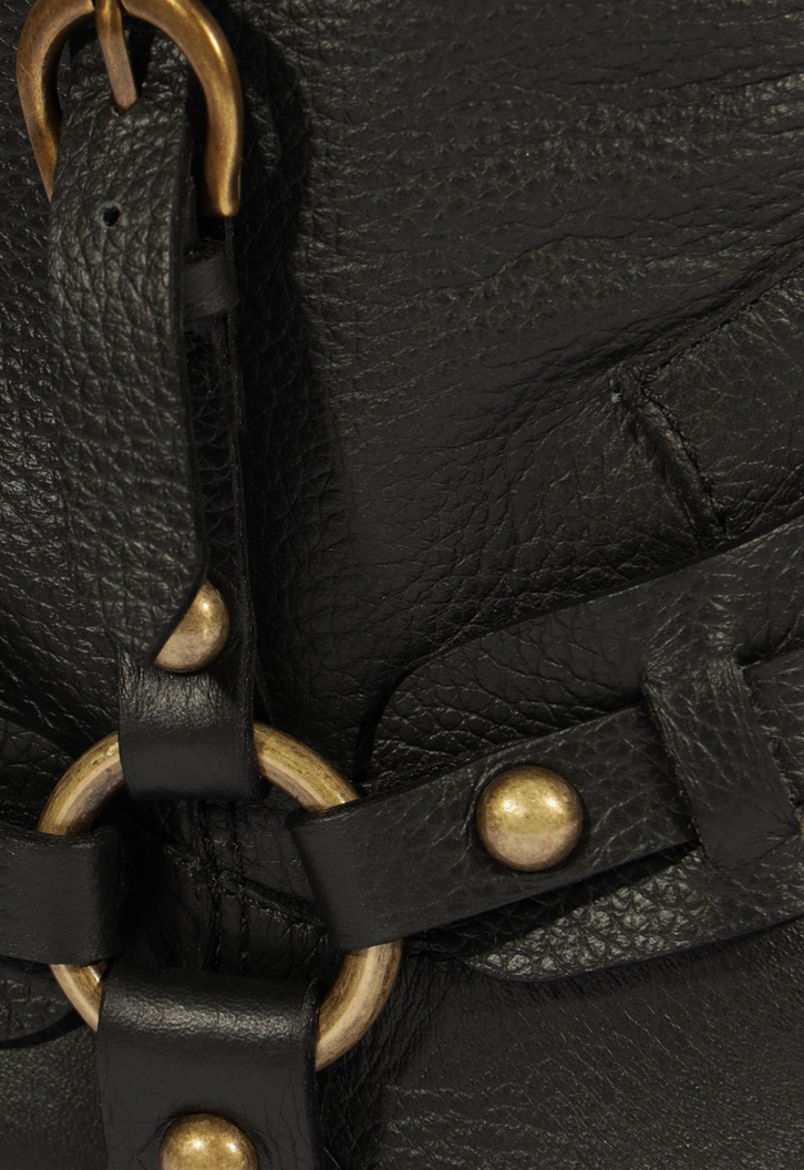 Bota Maine Buckle Couro Preta