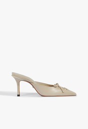 Sapato Mule Salto Cady Couro Off White