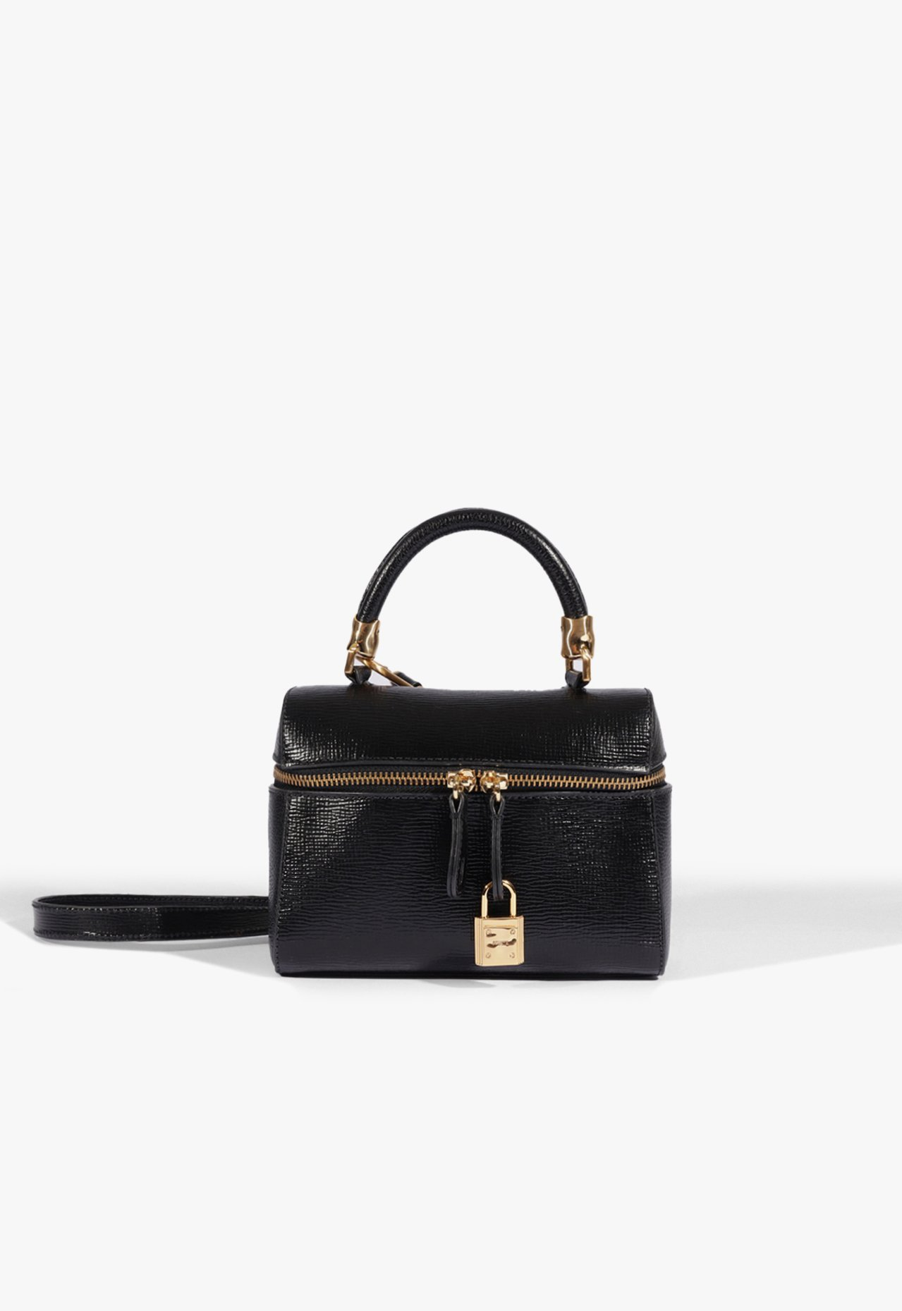 Bolsa Preta Schutz Pequena Couro Texturizado | ZZ MALL