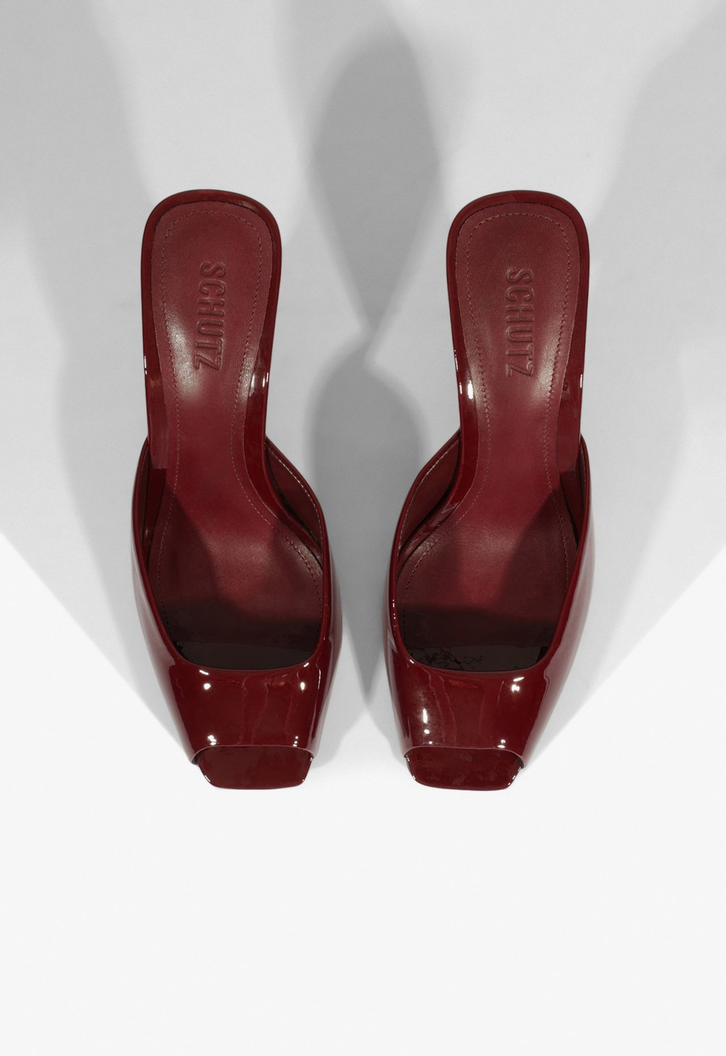 Tamanco Estella Mule Couro Vermelho