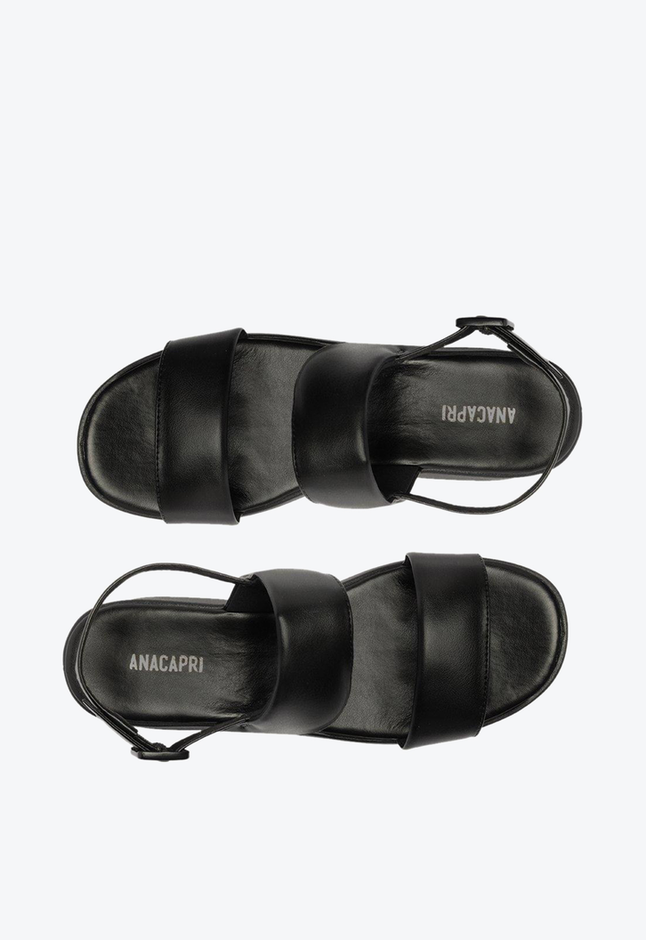 Sandália Flatform Preta Anacapri Mirella Duas Tiras