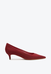 Sapato Scarpin Vermelho Schutz Salto Baixo Ines Camurça