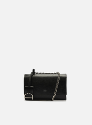 Bolsa Tiracolo Preta Arezzo Couro Abraccio Pequena