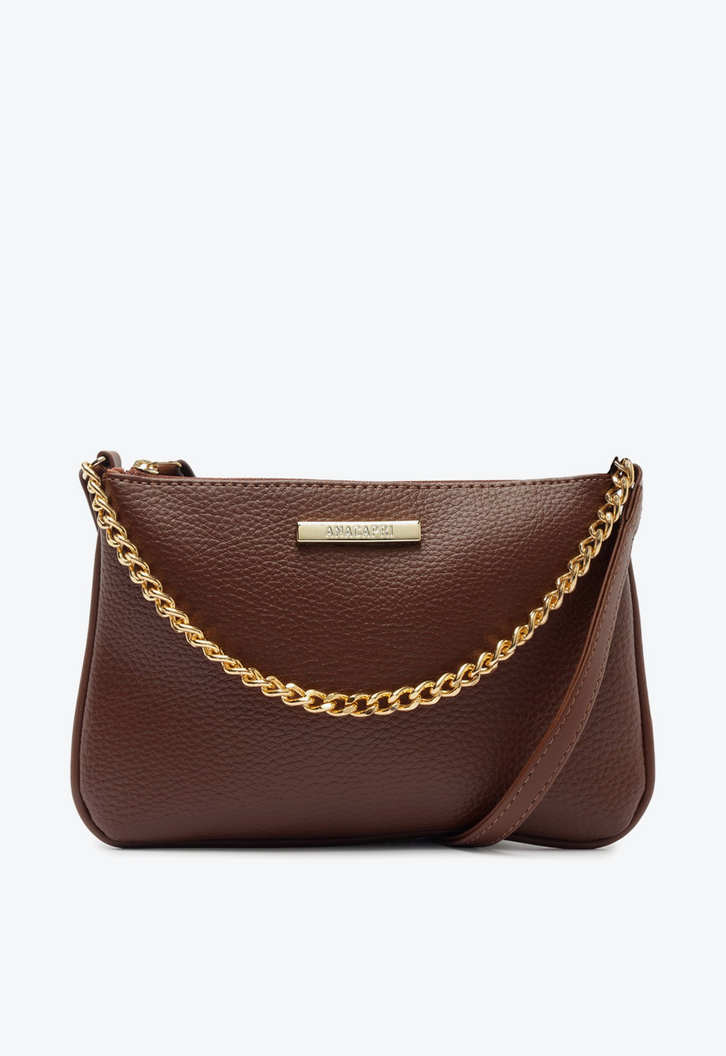 Bolsa Tiracolo Média Corrente Marrom