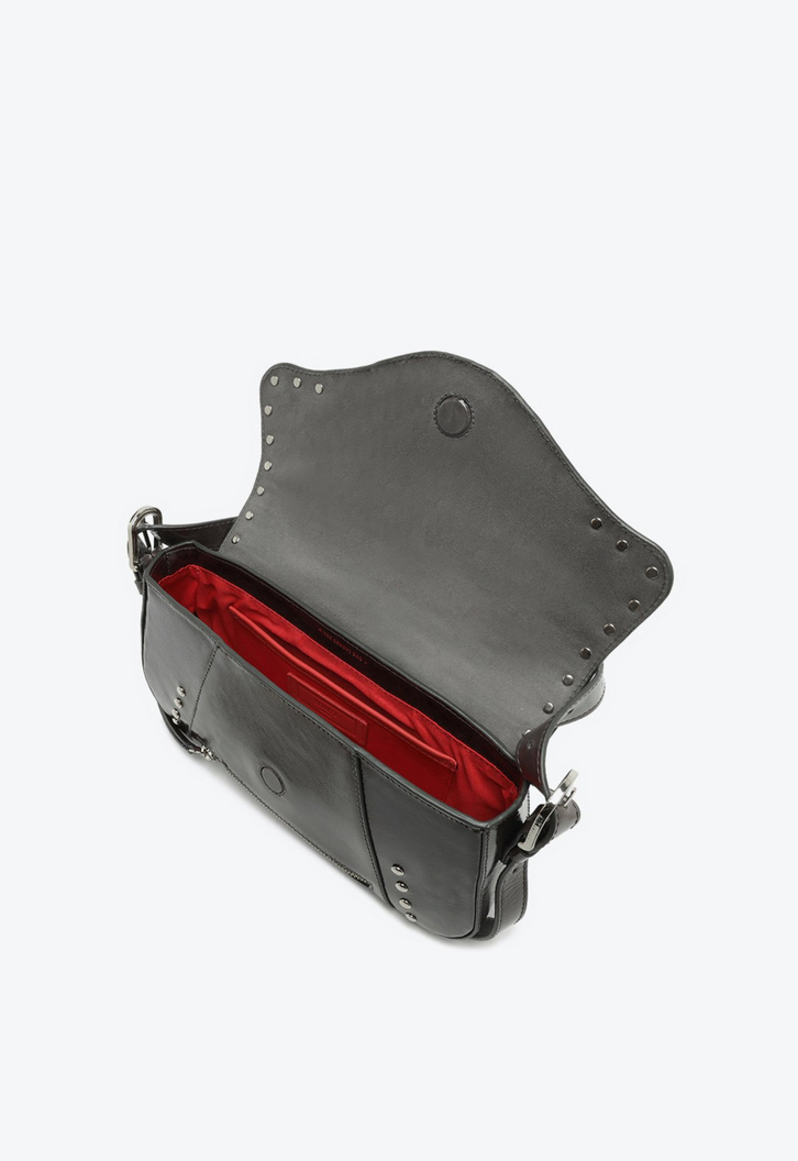 Bolsa Shoulder Groove Couro Cinza