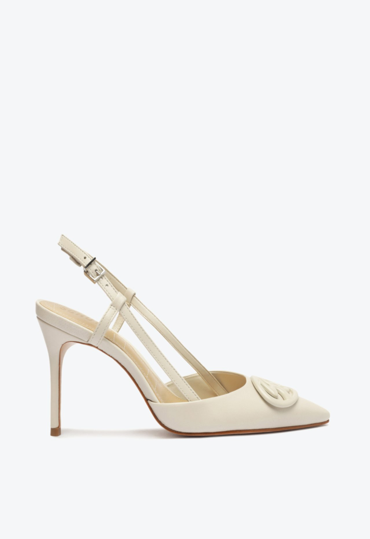 Sapato Scarpin Logomania Couro Branco