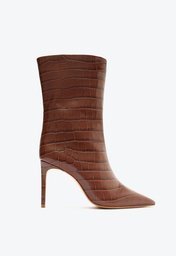 Bota Marrom Schutz Mary Salto Fino Cano Médio