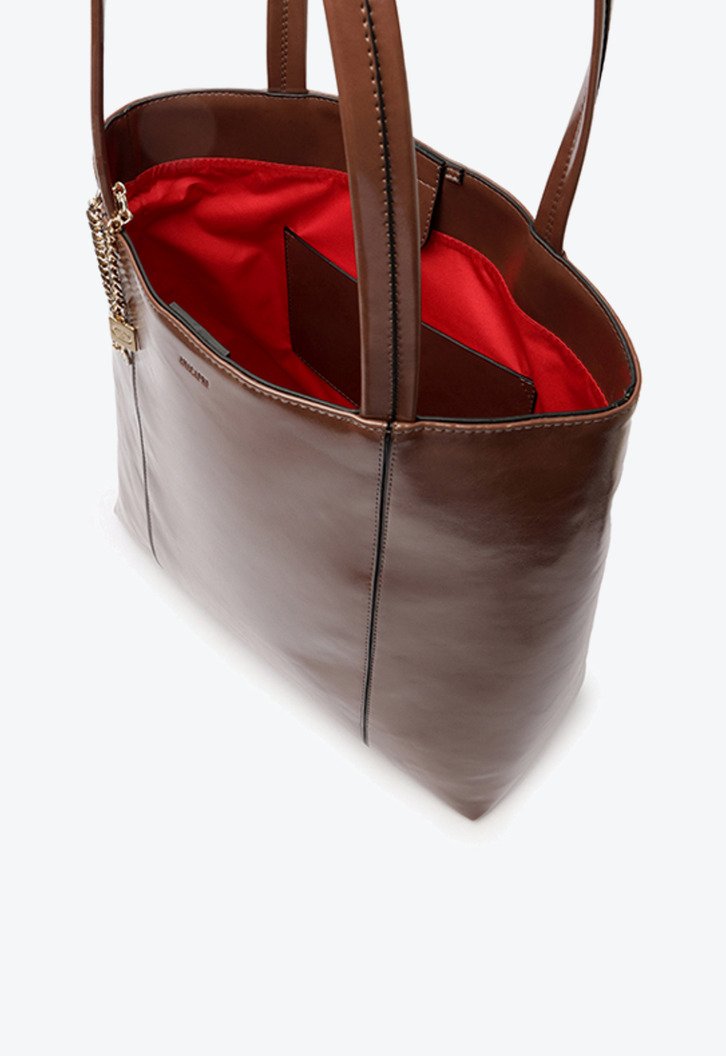 Bolsa Shopping Grande Madri Chaveiro Marrom