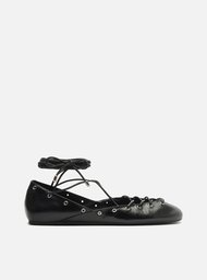 Sapatilha Ballerina Preta Amarração