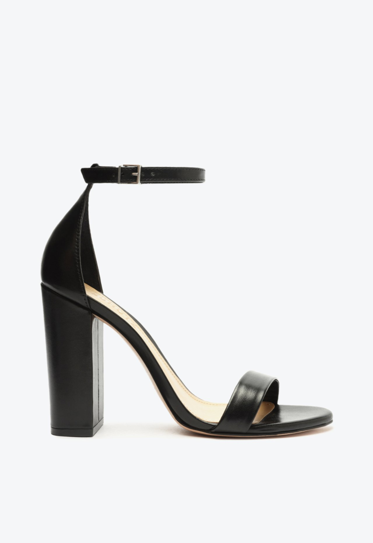 Sandália Casual Preta Schutz Salto Bloco Alto Enida Couro | ZZ MALL
