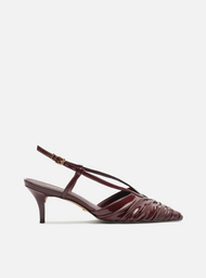 Scarpin Nude Verniz Slingback Franzido | ZZ MALL