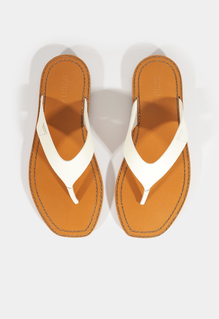 Chinelo Couro Branco
