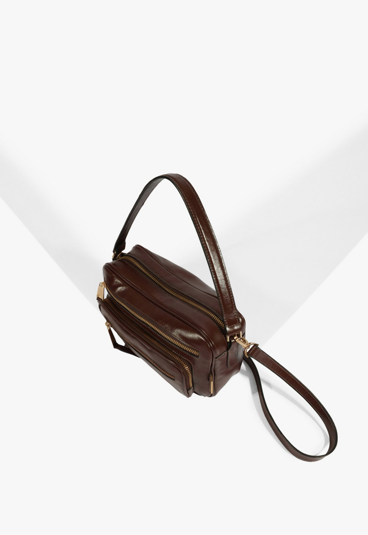 Bolsa Crossbody Média Couro Marrom | ZZ MALL