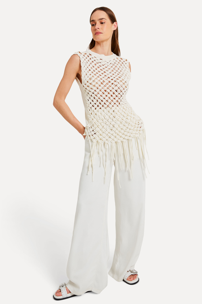 REGATA BEGE REVERSA MALHA MACRAME