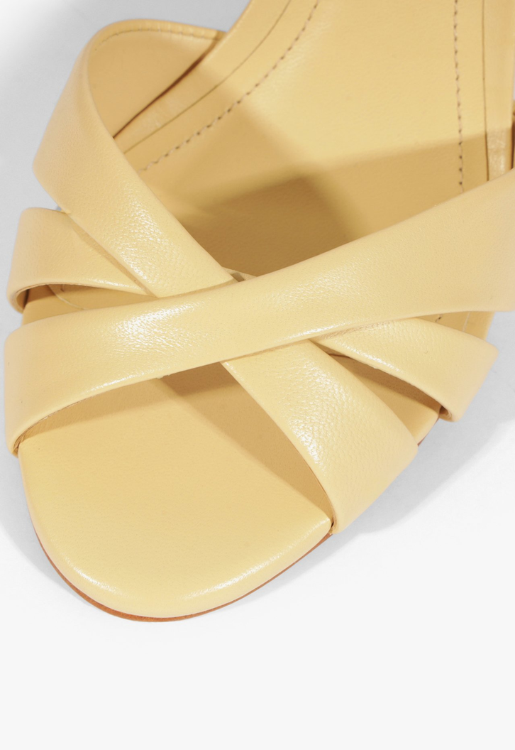 Sandália Anabela Keefa Wedge Couro Bege