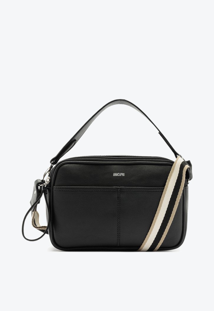 Bolsa Tiracolo Média Sporty Gorgurão Preta