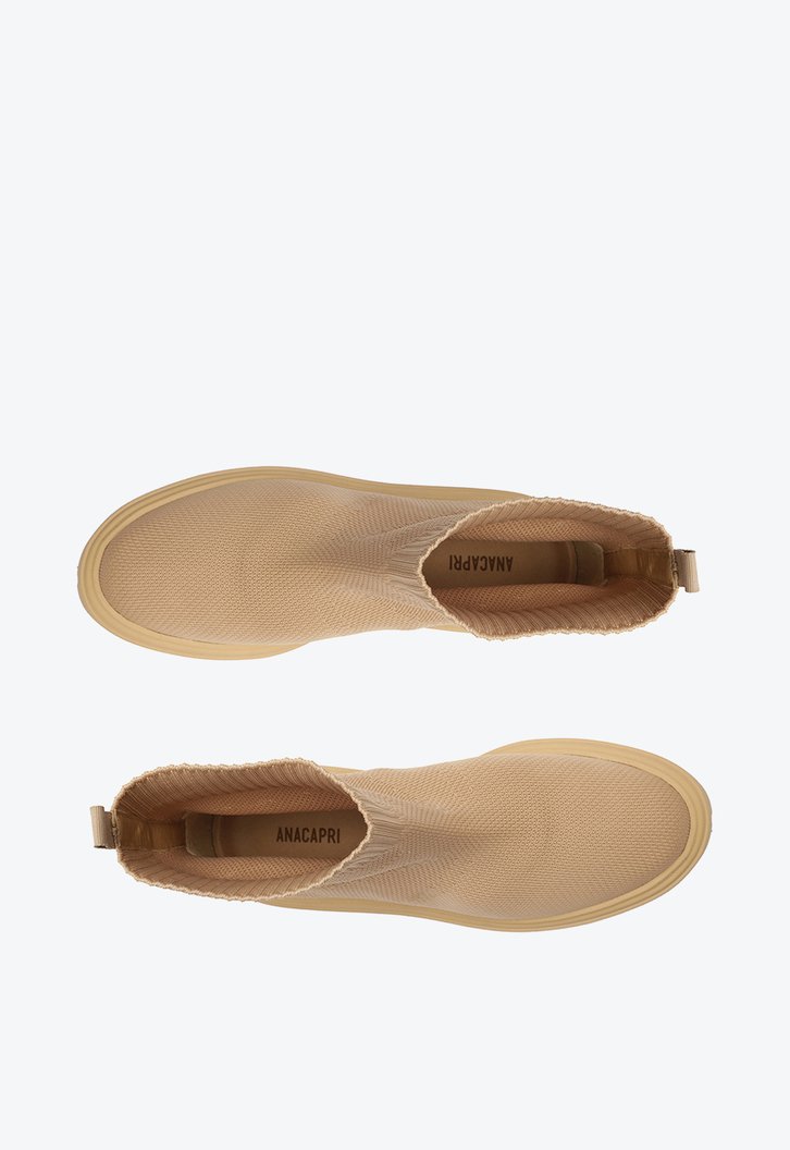 Bota Tratorada Cano Baixo Nude Knit