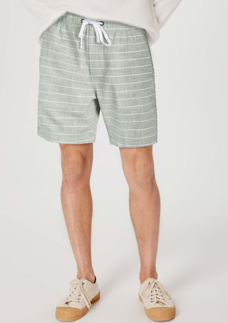 Bermuda Masculina Verde Claro Hering Jogger Rústica Listrada