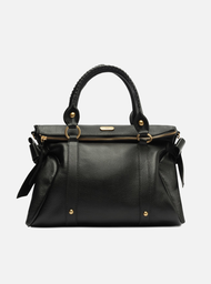 Bolsa Tote Preta Arezzo Couro Grande Alças Mix