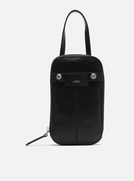Mini Porta-celular Bag Preta Arezzo Couro Snake Mafe