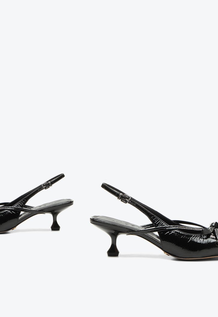 Slingback Blossom Preto