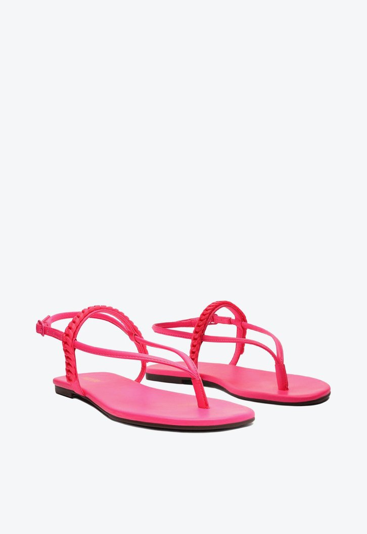Sandália Rasteira Rosa Neon Anacapri Monocolor Corrente