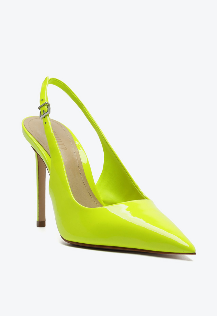 Sapato Scarpin Verniz Verde Neon