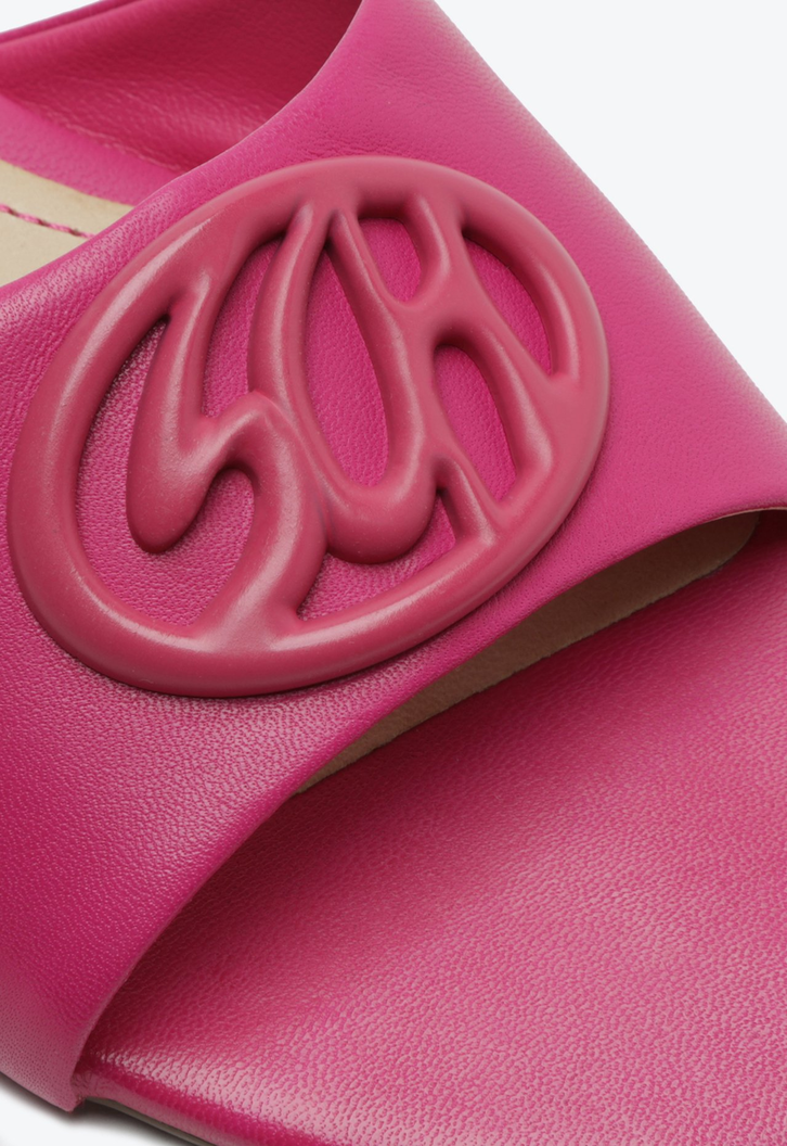 Sandália Mule Couro Rosa Pink