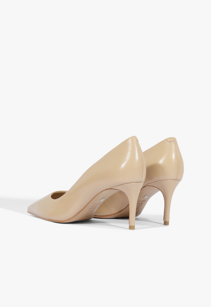 SAPATO SCARPIN LENA LOW COURO BEGE