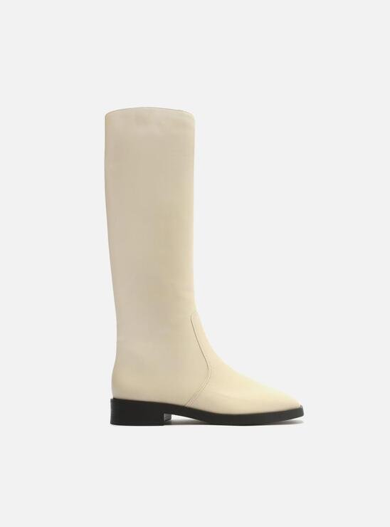BOTA OFF-WHITE AREZZO COURO CANO LONGO ZÍPER MONTARIA