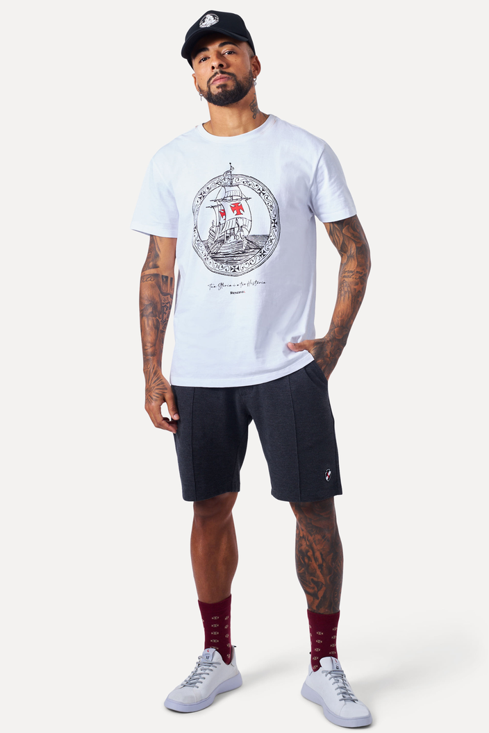 Camiseta Branca Reserva Estampada Vasco Caravela