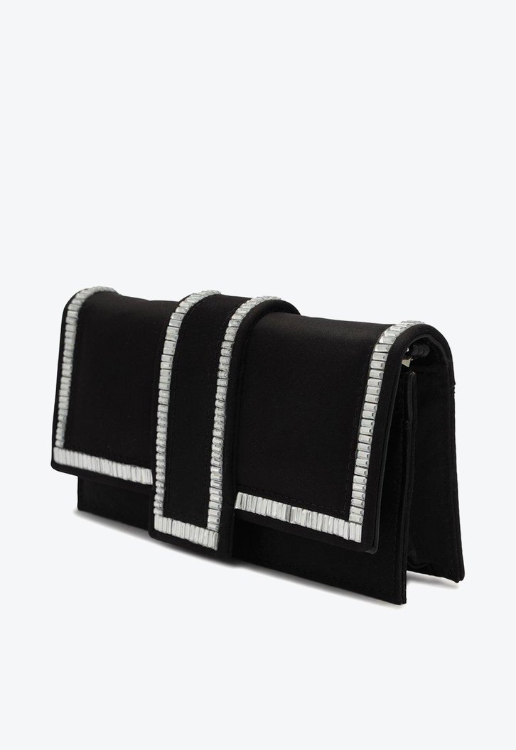 Bolsa Tiracolo Preta Arezzo Cetim Pequena