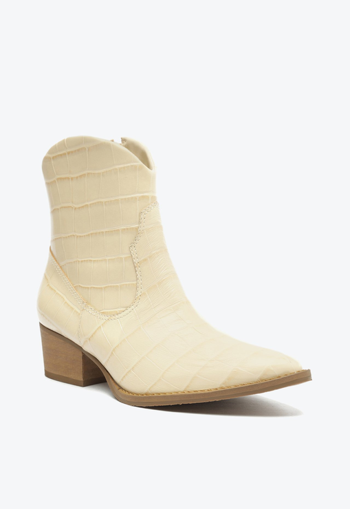 Bota S-Souli Couro Croco Branca